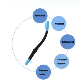 Toilet Aid Tools, Comfort Silicone Bottom Buddy Wiping Aid with Hanging Ring, Toilet Assistance for Elderly, Bedridden, Pregnancy, Handicap (Blue)