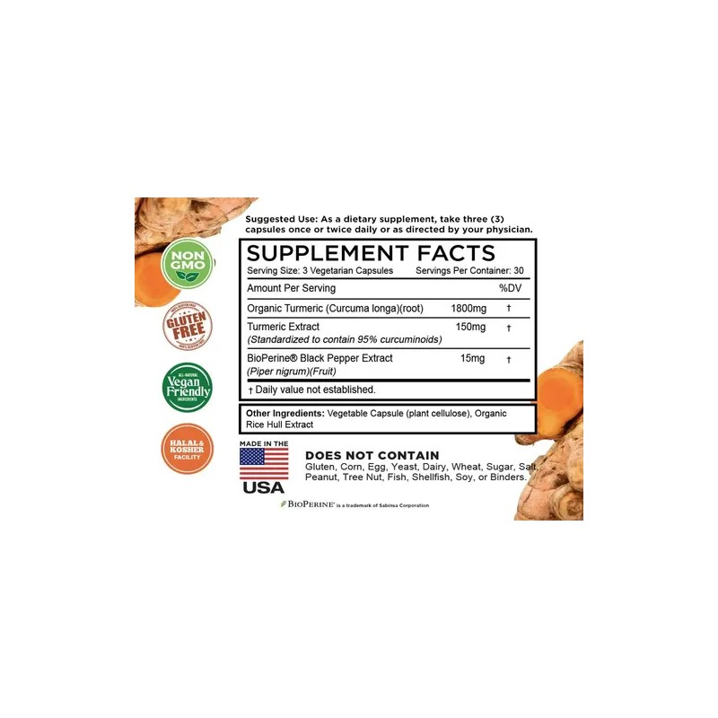 Farmhaven Cúrcuma Curcumina 1965mg Cápsulas Veganas