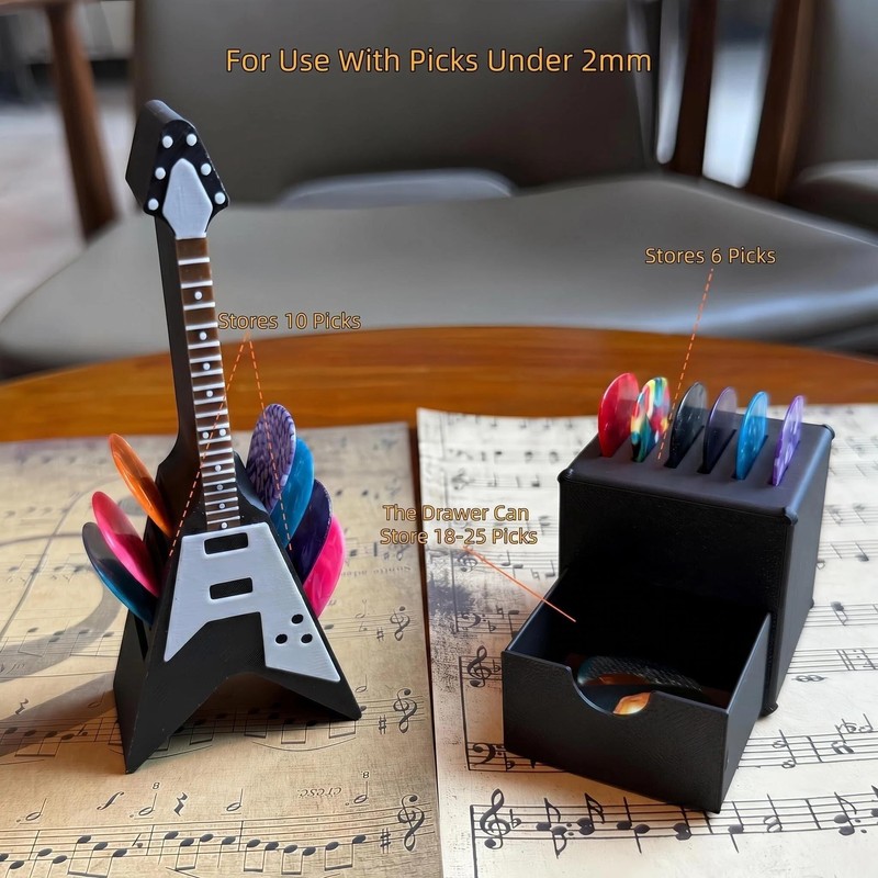 HETOETF Guitar Picks Holder Box, Pick Display Holder, Amp Speaker