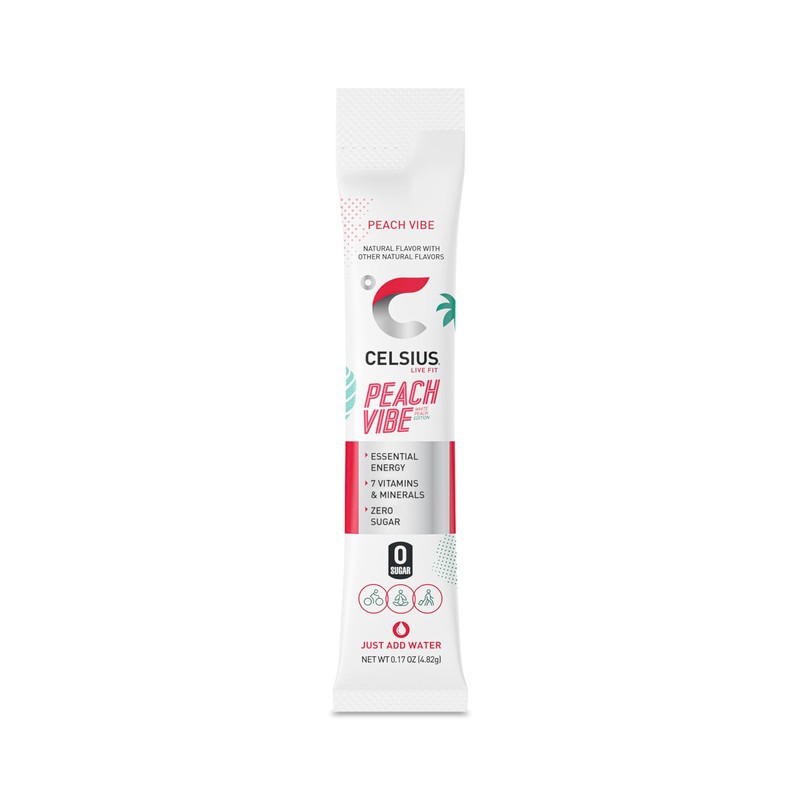 CELSIUS® On-the-Go Powder Sticks Peach Vibe, Essential Energy 2.6 Oz