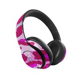 MightySkins Carbon Fiber Skin Compatible with Beats Studio Pro - Pink Camo | Protective, Durable Textured Carbon Fiber Finish | Easy to Apply, Remove, and Change Style