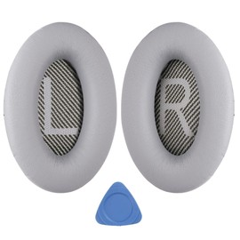 YOCOWOCO Replacement Ear Pads Cushions for Bose QuietComfort 35 & QuietComfort 35 II Over-Ear Headphones, Bose QC35 II Ear Pads with Memory Foam,Softer Protein Leather, Silver