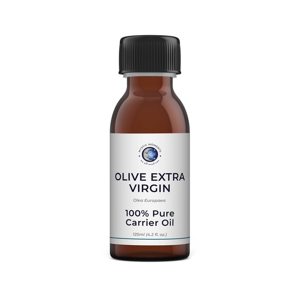 Mystic Moments | Olive Extra Jungfrau Trägeröl 125 ml - reines & natürliches Öl perfekt für Haare, Gesicht, Nägel, Aromatherapie, Massage und Ölverdünnung Veganer GVO frei
