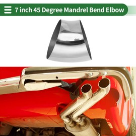 Motoforti 2pcs 7" Inch OD 45 Degree Mandrel Bend Elbow Tube Car Exhaust Pipe Tubing Piping Thickness 2.0mm/14GA 180x212x2.0mm 304 Stainless Steel Silver Tone