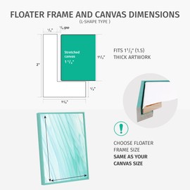 Pixy Canvas Floater Frame 16x20 for 1-1/2 (1.5) inch Deep Canvas Paintings/Canvas Prints/Wood Canvas Panels/Wall Art/Wall Decor/Home Decor/Artwork (Rustic Gold, 16 x 20 inch, Portrait)