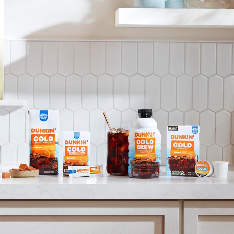 Dunkin' Cold Caramel Flavored Coffee, 10 Keurig K-Cup Pods