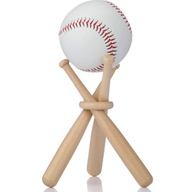 Honoson Baseball Stand Holders Balls Display Bat Wooden Stand Holder Display Centerpieces Tables for Baseball Sports Lover(12 Pack)