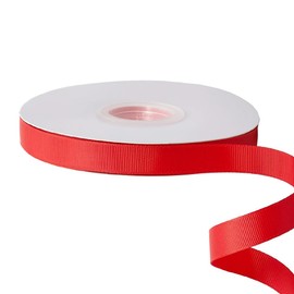 5/8 inch *100 Yards Solid Grosgrain Ribbon Polyester Fabric Ribbon Ideal for Wedding Gift Wrapping Sewing DIY Crafts Hair Bows Swags Christmas and Party Decoration (Red)