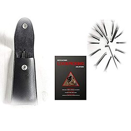 Lock Picking Tool Professional Set with 12 Pieces with Leather Bag – Locks Lock Picking Cracking Hobby Training Skill Pick – Geocaching