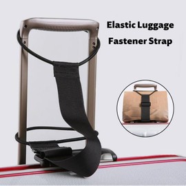 Pack of 2 Elastic Fastening Straps for Luggage, Portable Travel Suitcase Accessories, Adjustable Luggage Straps for Suitcases, for Attaching Bags (Black)