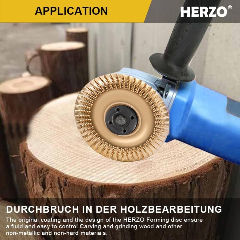 HERZO Wood Carving Wheel Grinder Wheel 5 Inch Wood Shaping