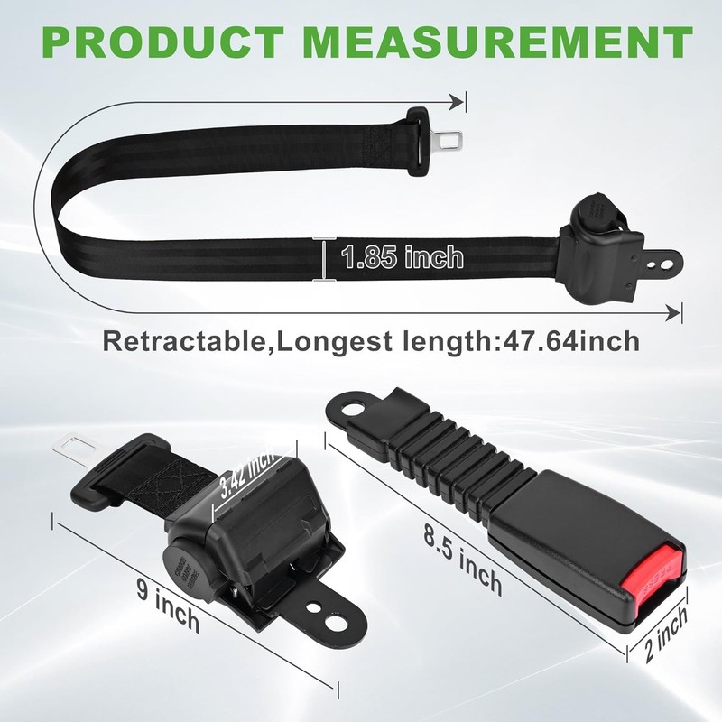 10L0L Golf Cart Seat Belts Set of 2 Retractable 42"