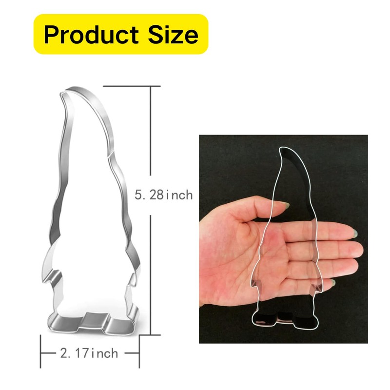 LUBTOSMN Gnome Cookie Cutter with Long Hat-5.2 Inch-Diswasher Safe-Holiday Cookie