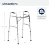 Drive Medical 2-Button Standard Foldable Walker for Seniors & Adults