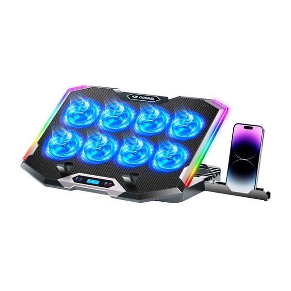 ICE COOREL Gaming Laptop Cooling Pad with 8 Cooling Fans,