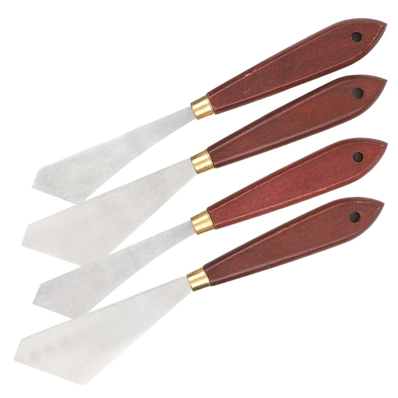 4Pcs Stainless Steel Palette Knife Shaped Oil Painting Art Spatula
