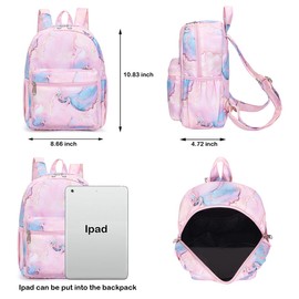 YiXiamo Cute mini tiny small lightweight water repellent pack bag backpack for grils children and adult (marble pink)