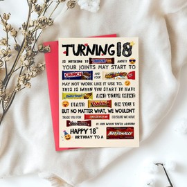 ACHICGIRL Happy 18th Birthday Card, Funny 18th Birthday Gifts for Him Her, Unique 18th Birthday Decorations for Girls Boys, Best Gifts for 18 Year Old Boy Girl Son Daughter Niece