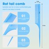 Rat Tail Comb Parting Comb：2Pcs Rat Tail Combs for Women，Fine