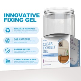 10 oz Exhibit Gel for Museum Exhibits, Removable Clear Exhibit Wax for Museum Collections, Reusable Exhibit Putty for Antiques, Glass, Ceramic and Small Figures.