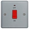 BG Electrical Cooker Switch with LED Power Indicator, Single Plate,