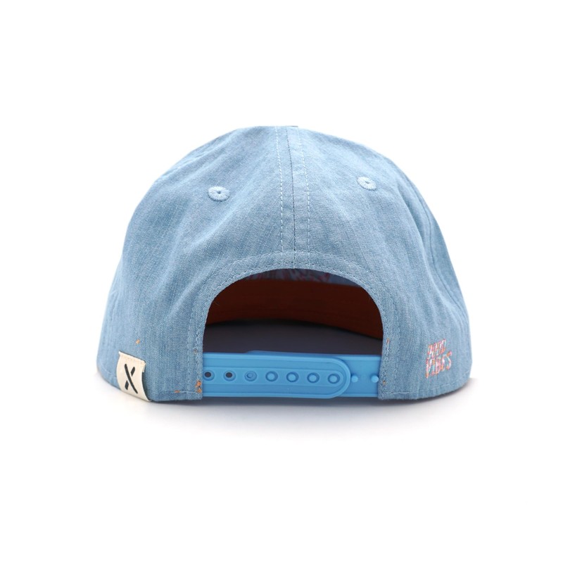maximo Kids Girls' Cap Butterfly Snap-Back Closure, Blue washed/multicoloured, 55