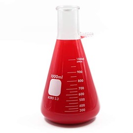 1000ml Filter Flask Glass Filtering Flask Heavy Wall Graduated Super Thick and Bolt Neck with Tubulation