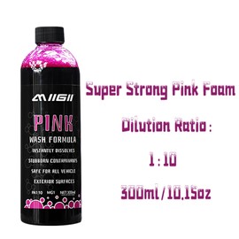 MIIGII Pre-Wash Solution Car Wash Soap - Pink Foam Car Shampoo - Powerful Formula Penetrates and Breaks Down Tree Sap, Bird Droppings & Tough Stains - Works on RVs, Trucks, Cars & More - 300ml (10oz)