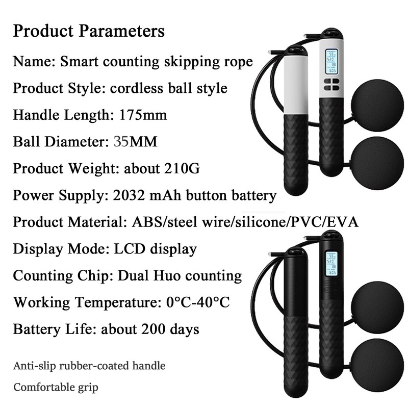 Wireless Skipping Rope with Counter,Ropeless Skipping Rope,Cordless Skipping Ropes for