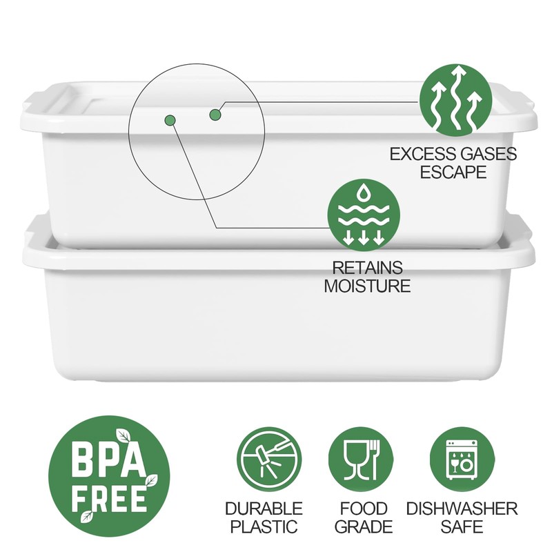 Morcte 3-Pack Commercial Dough Proofing Box Tray with 3 Lids,