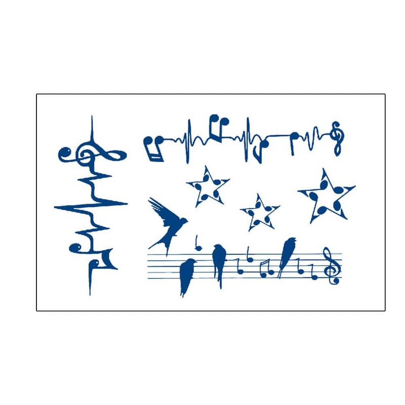 GZ586x2 Temporary Music Notes Tattoo Star Semi-Permanent Tattoo Long-Lasting Tattoo