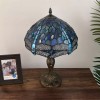 Enjoy Decor Lamps Tiffany Style Table Lamp Blue Stained Glass