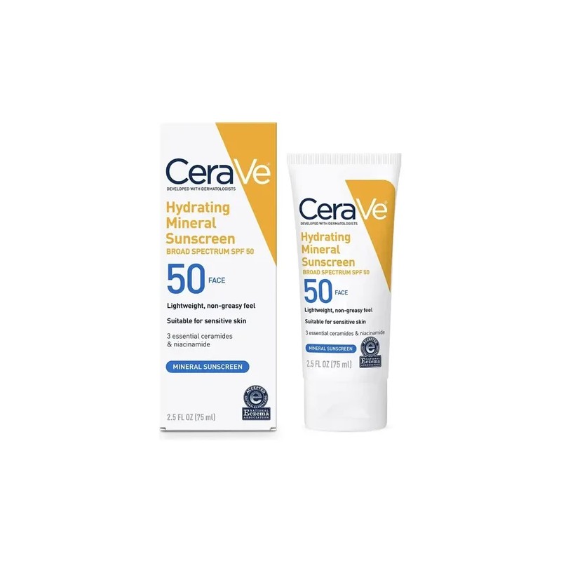Cerave Hydrating Mineral Sunscreen Spf 50 Face 75ml