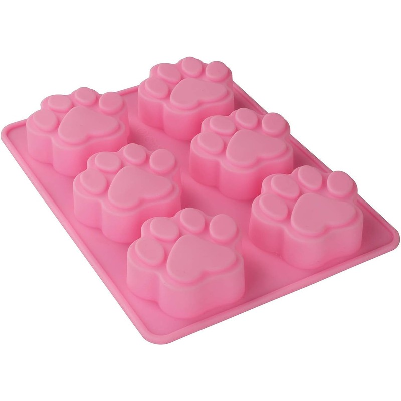 ROTDAM Puppy Cat Dog Paw Shaped Silicone Mold 2PCS-6 Cavity