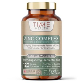 New: 20mg Triple Zinc Complex - Chelated Zinc Bisglycinate, Picolinate & Citrate - Plus Copper & Vitamin B6 - High Absorption - for Men & Women - UK Made - GMP Standards - Vegan