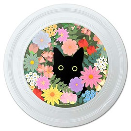 GRAPHICS & MORE Black Cat Hiding in Spring Flowers Novelty 9" Flying Disc