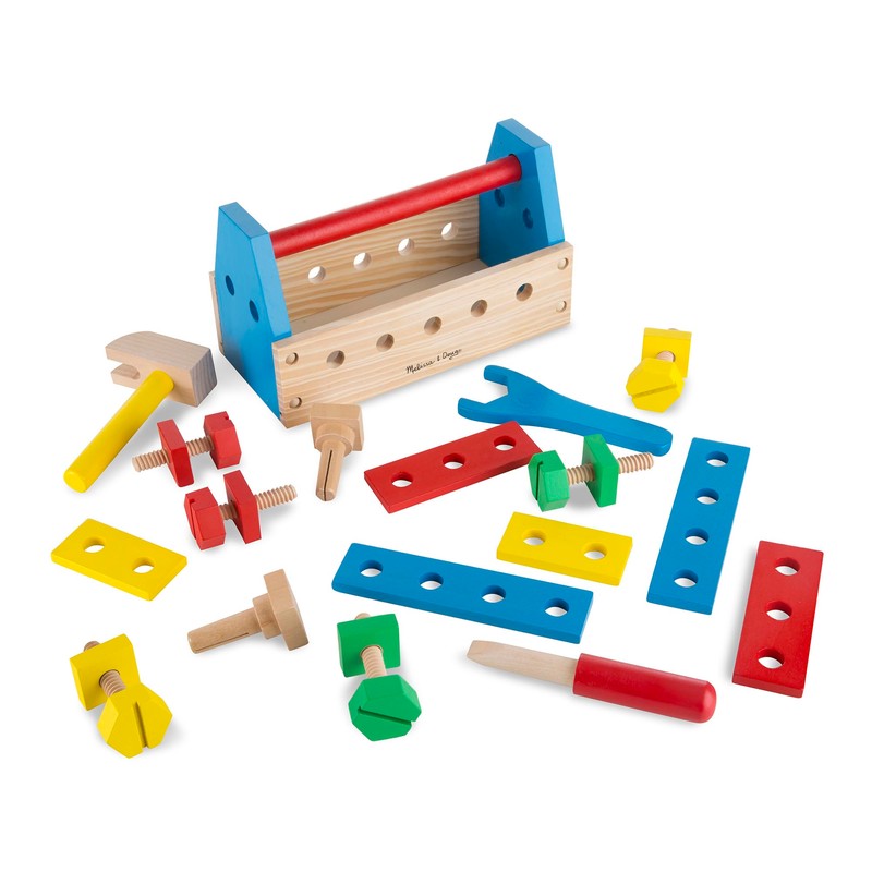 Melissa & Doug Take-Along Tool Kit Wooden Construction Toy (24