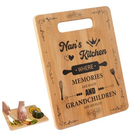 Wood Chopping Board, Luxury Gift for Chef, Housewarming, Christmas - Engraved Durable Cutting Board with Non-Slip Bas (M)
