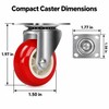 4-Pack Red PVC Swivel Caster Wheels for Furniture & Utility