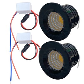 MoKongFu 2-Pack LED Cabinet Light AC 120V 3W LED Bulb for 30mm Hole Mini Recessed LED Spotlight Ceiling Mirror Downlight 20W Halogen Replacement (Warm White 3000K)