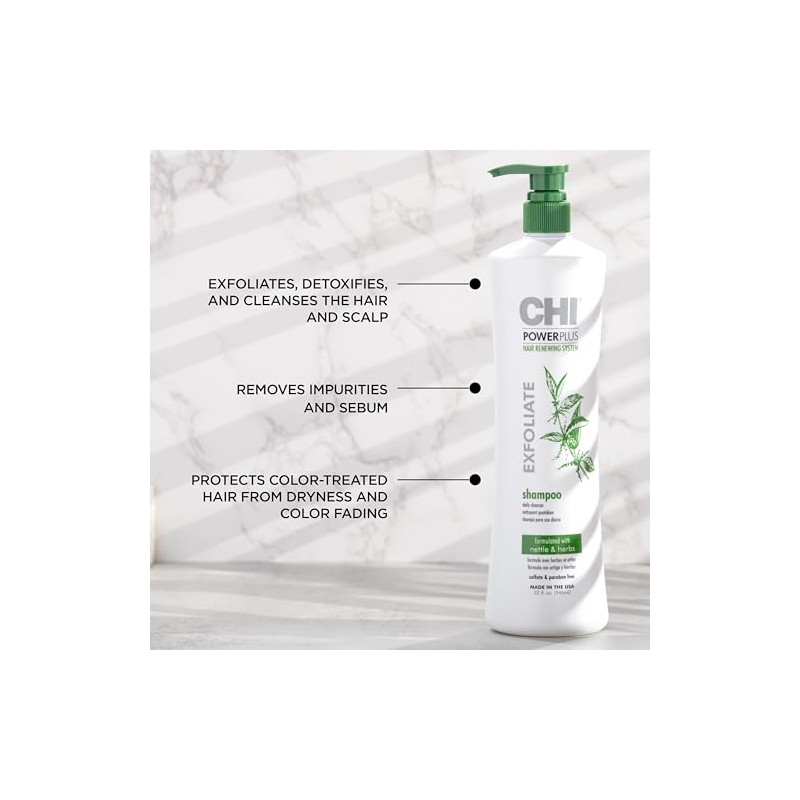 CHI Powerplus Scalp Renew System Exfoliate Shampoo 32oz, 2