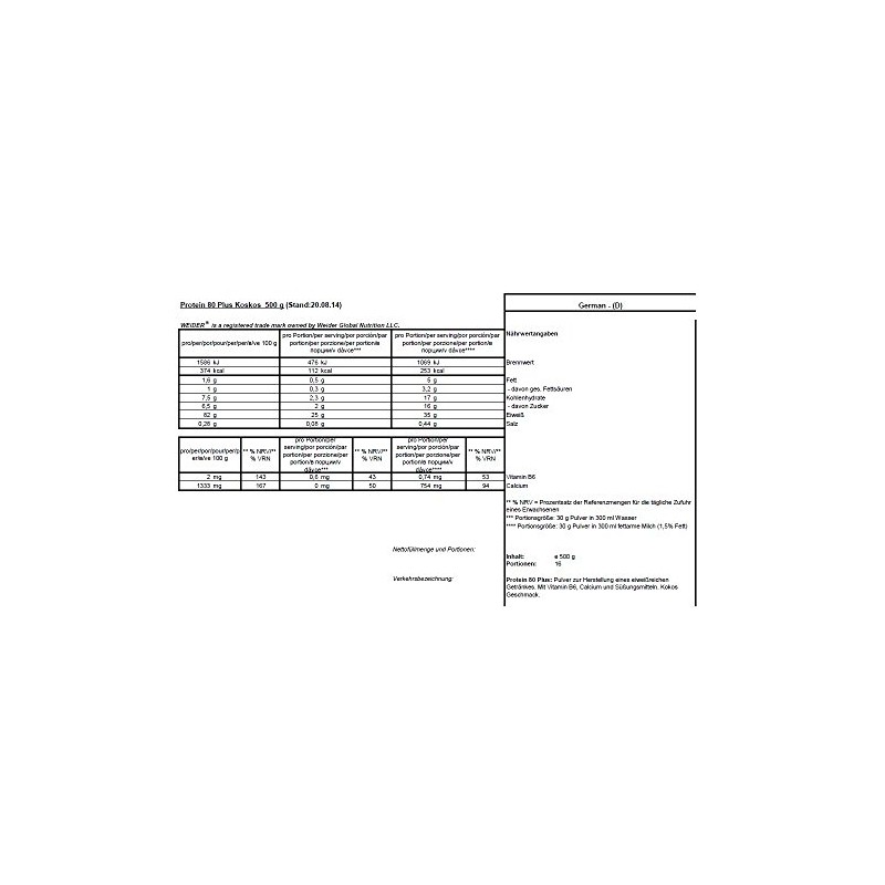 Weider Protein 80 Plus 2 x 500g Bags Pack of