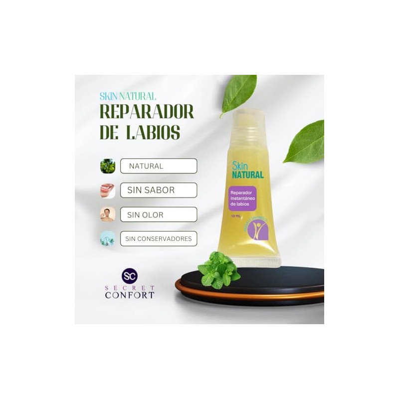 Skin Natural - Reparador Instantáneo de labios sin sabor, 100%