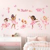 wondever Ballet Girl Wall Stickers Ballerina Pink Dancing Girl Peel