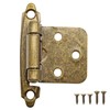 1/2" Overlay Kitchen Cabinet Door Hinges Antique Brass, 6 Pack