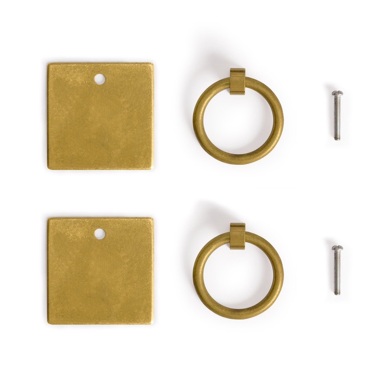 Hardware Philosophy Ring Plate Pulls 2.3 Inches - Set of