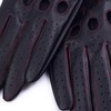 Riparo Men's Vegan Leather Full-Finger Driving Touchscreen Gloves (Large, Black/Red