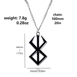 Berserker Guts Brand Of Sacrifice Necklace - Berzerk Sword Manga Pendant Chains - Gift for Men Women and Fans