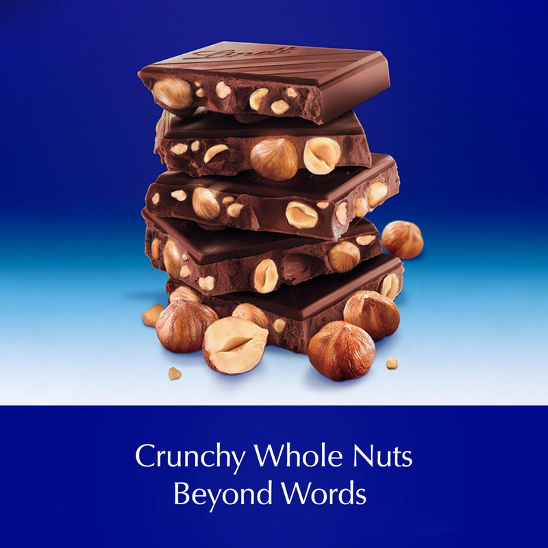 Lindt CLASSIC RECIPE Whole Hazelnut Dark Chocolate Candy Bar, Dark
