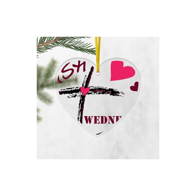 CafePress Ash Wednesday Heart Ornament Acrylic Heart Shaped Ornament